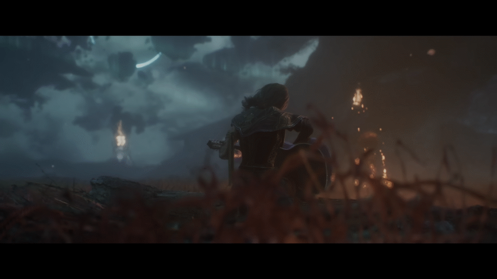 Lune playing guitar at camp